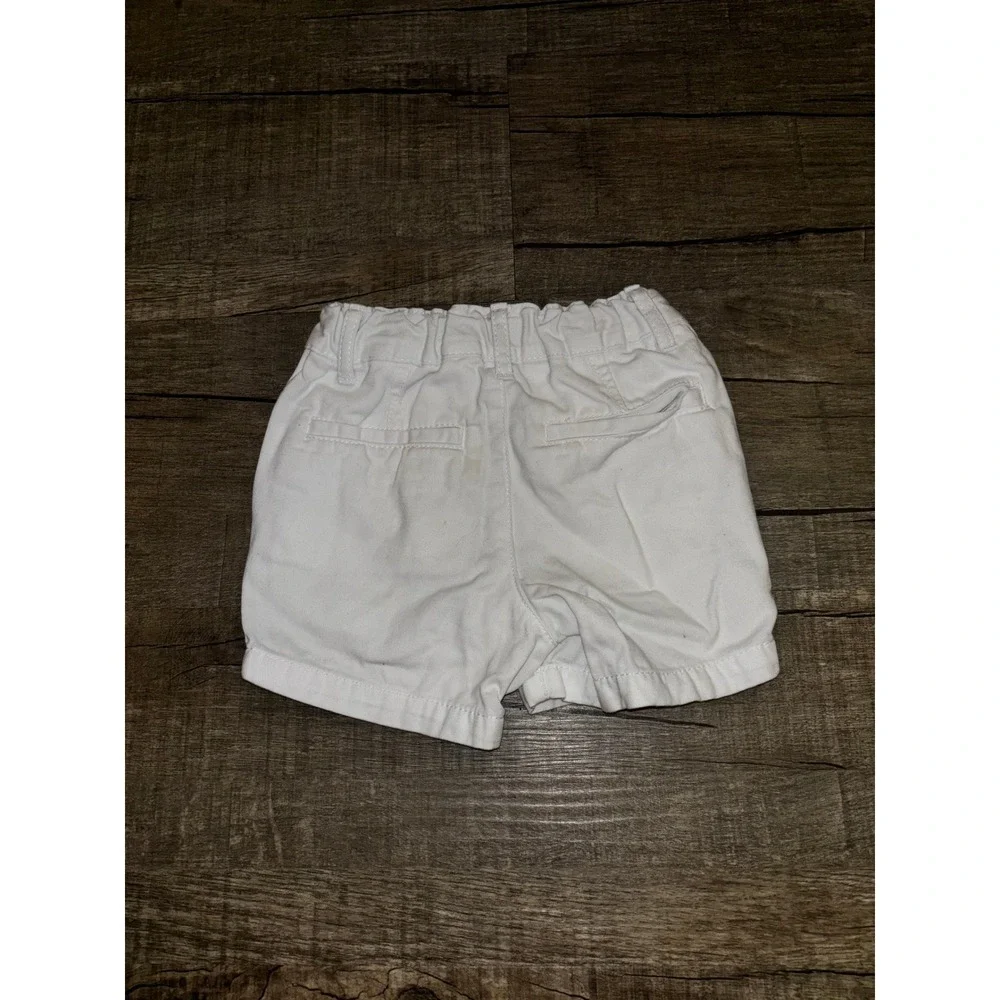 The Childrens Place White Chino Shorts Boys 9-12 Months Elastic Waist‎ Twill